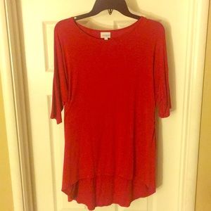 Small red LulaRoe Irma